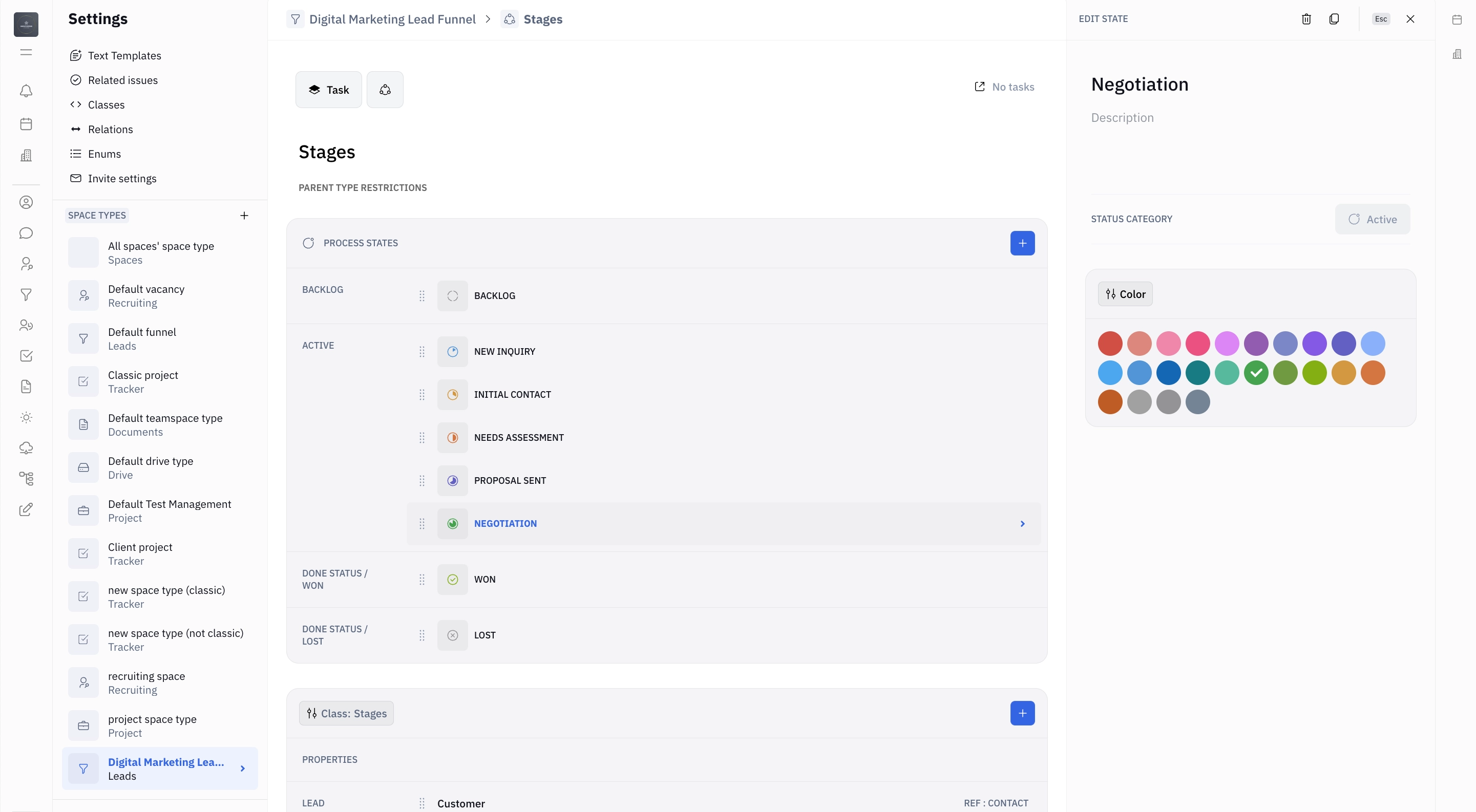 Settings for funnels